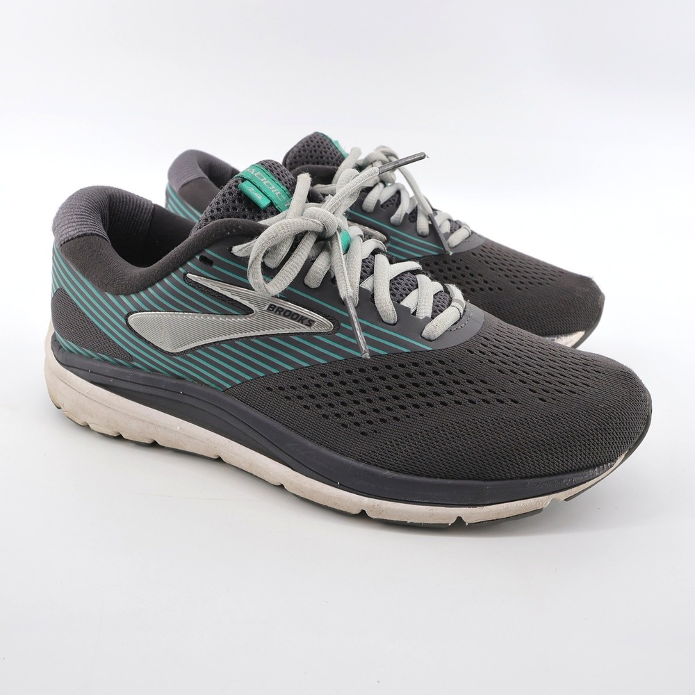 Brooks Addiction 14 Motion‎ Control Running Shoes Grey Teal Womens 8.5